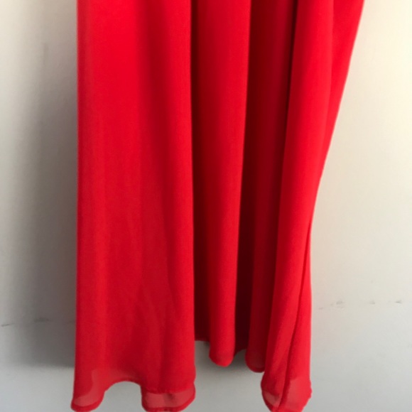 Astr The Label High Neck Shift Dress Red Sleeveless Rayon Knee Length Sz S - Picture 3 of 9